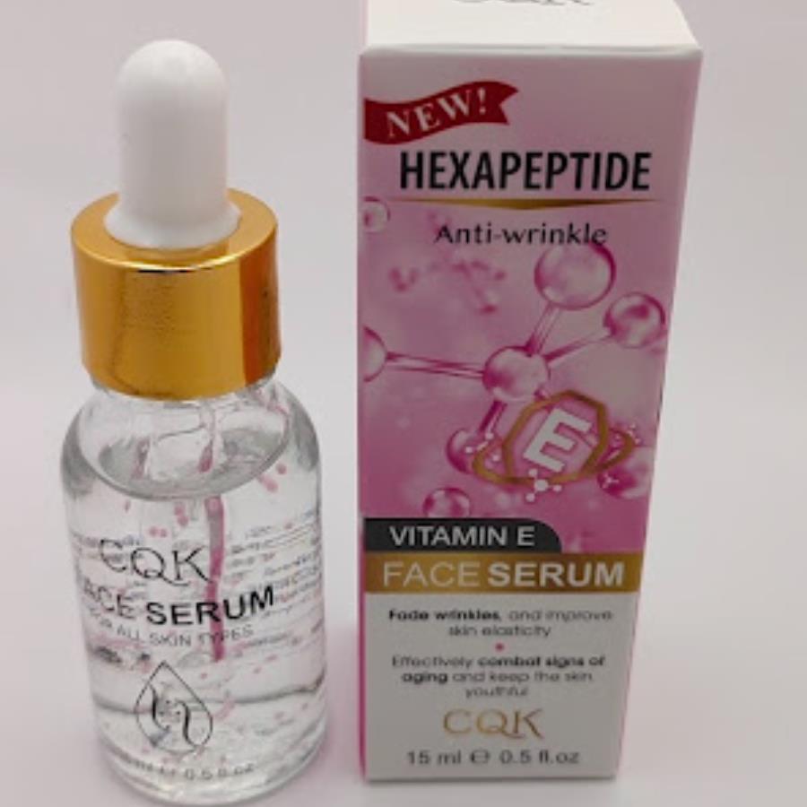 CQK Hexapeptide Anti-Wrinkle Face Serum con Vitamina E (15 ml)